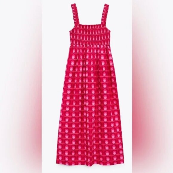 Zara Printed Midi Dress S - Picture 3 of 6